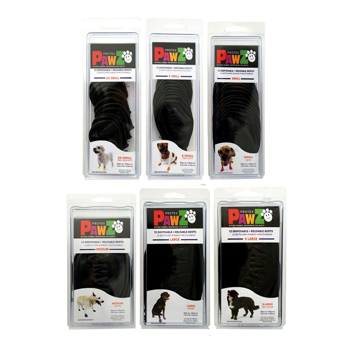 Boots Pawz Dog 12 Units Black Size S